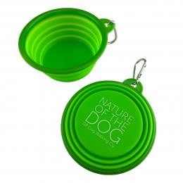 Imprinted Collapsible 5" Pet Travel Bowl - Green